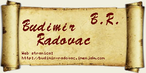 Budimir Radovac vizit kartica